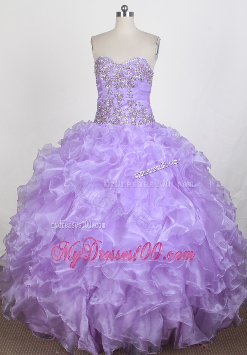 Elegant Lilac Ball Gown Sweetheart Appliques Summer Quinceanera Gowns