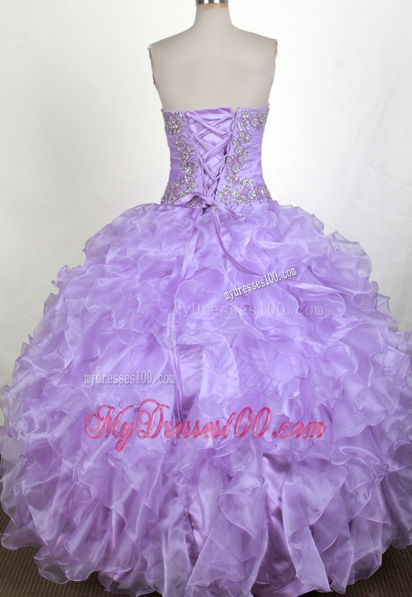 Elegant Lilac Ball Gown Sweetheart Appliques Summer Quinceanera Gowns