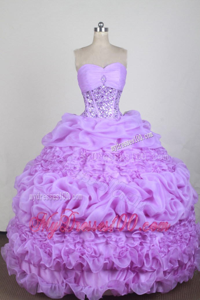 Beading Decorate Waist Lavender Detachable Quinceanera Dress with Pick-ups