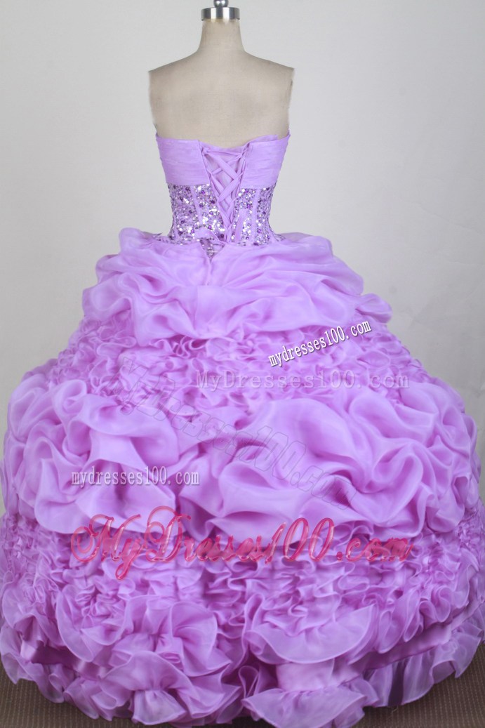 Beading Decorate Waist Lavender Detachable Quinceanera Dress with Pick-ups