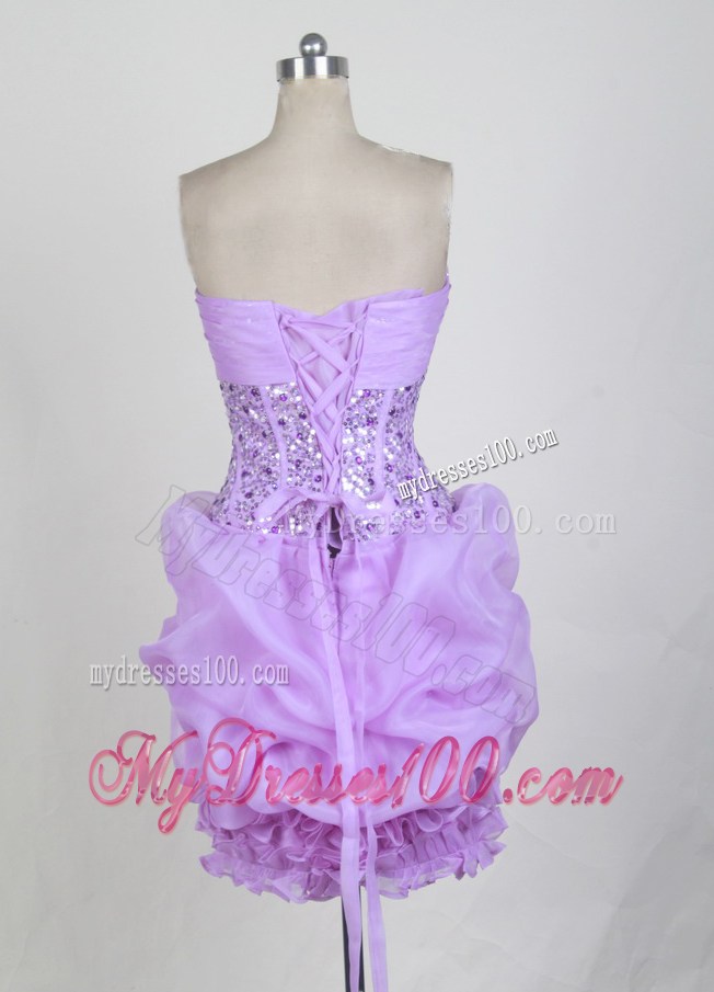 Beading Decorate Waist Lavender Detachable Quinceanera Dress with Pick-ups