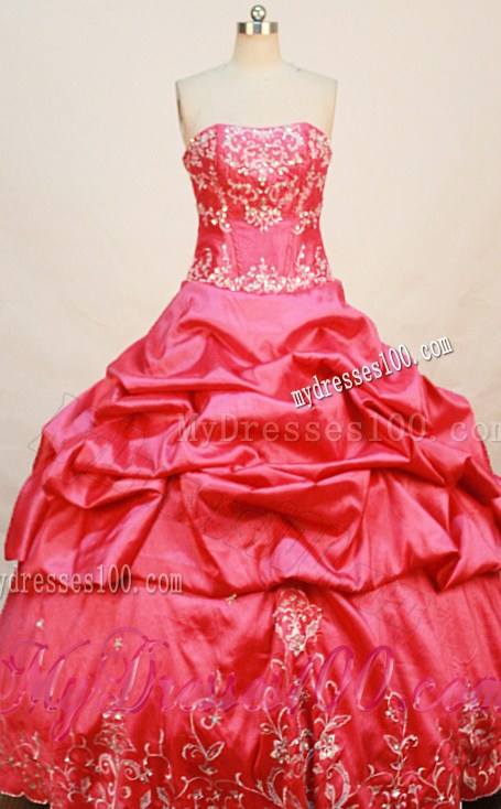 Exquisite Strapless Embroidery Corset Pick-upsQuinceanera Dress