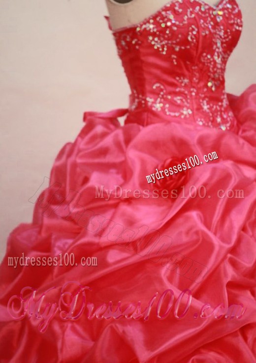 Exquisite Appliques Decorate Hot Pink Beading Quinceaneras Dress