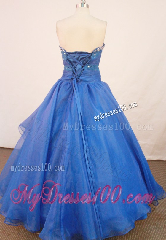 Royal Blue Strapless Beading Ruffles Quinceanera Dress Hot Sale