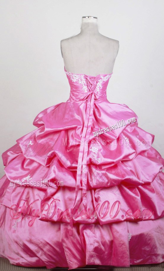 Pick Ups Flowery Hot Pink Quinceanera Gowns with Detachable Skirt