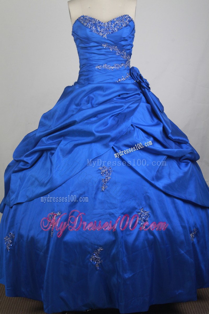 Sweetheart Royal Blue Dresses 16 with Appliques and Pick-ups