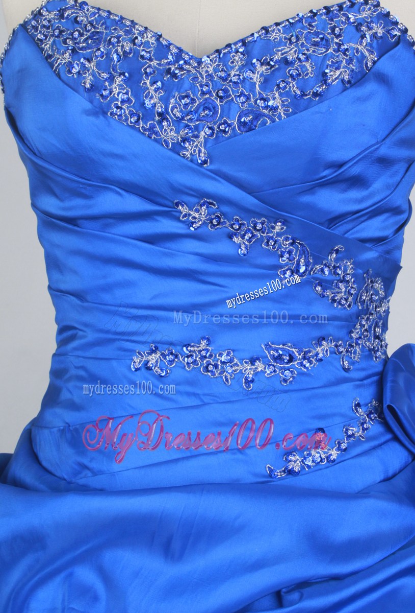 Sweetheart Royal Blue Dresses 16 with Appliques and Pick-ups