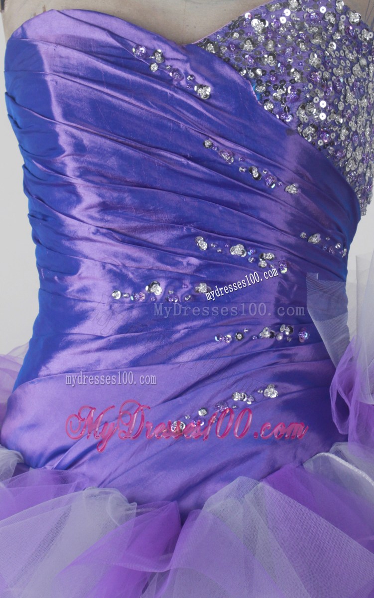 Colorful Organza Ruffles Beaded Ruching Cheap Dress for Sweet 15