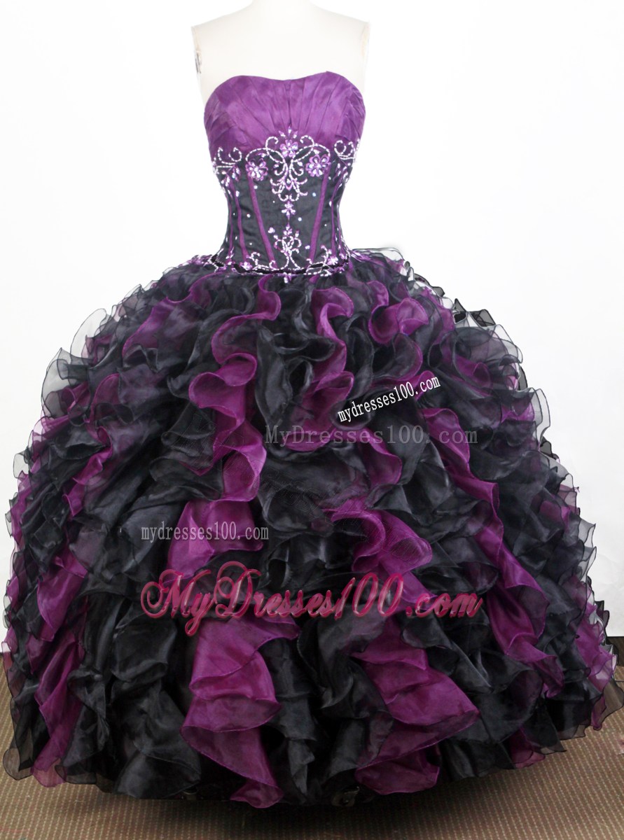 Luxurious Beading and Ruffles Quinceanera Gown in Multi-color