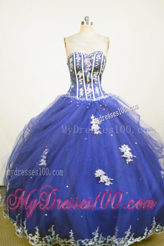Luxurious Sweetheart Royal Blue Appliques Quinceanera Dress