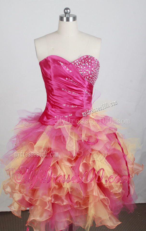 Sweetheart Detachable and Puffy Hemline Dresses 16 in Multi Colors