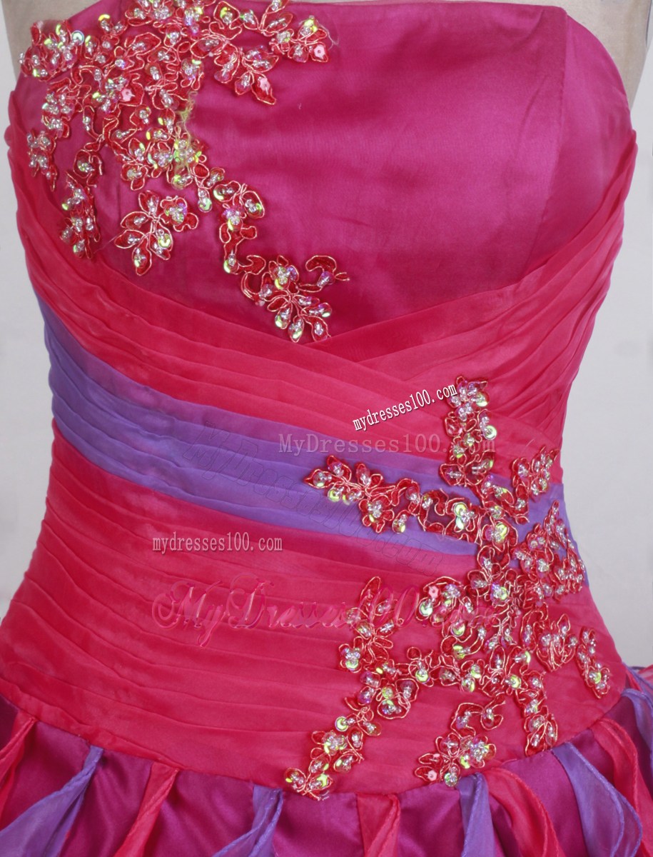 Trendy Appliqued and Ruffled Colored Sweet 16 Quinceanera Dresses