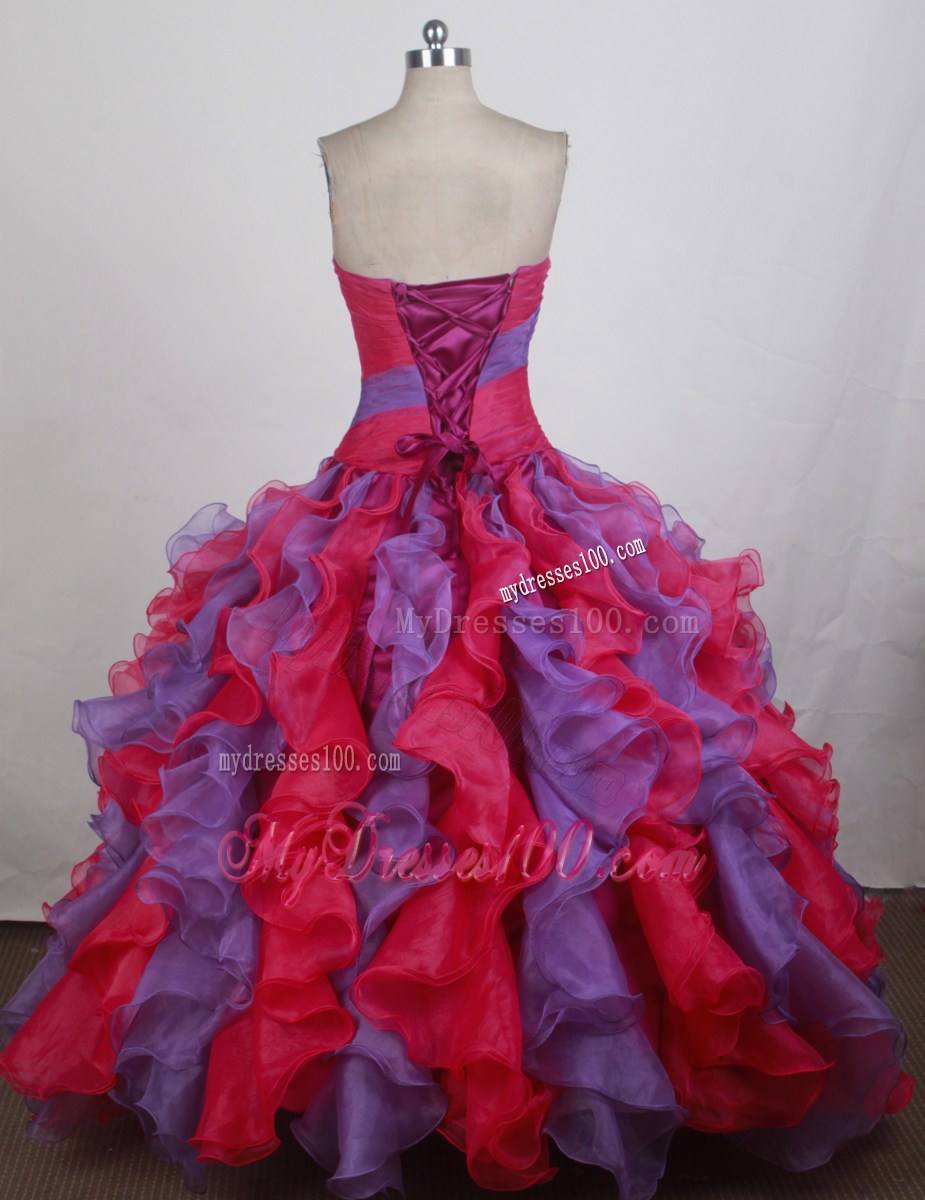 Trendy Appliqued and Ruffled Colored Sweet 16 Quinceanera Dresses