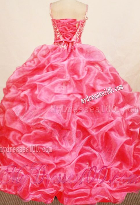 Straps Watermelon Straps Beaded and Pick-ups Quinceanera Gown