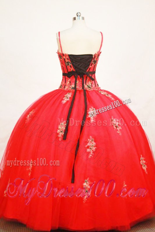 Dreamy Discounted Spaghetti Straps Floor-length Red Quinceanera Dresse