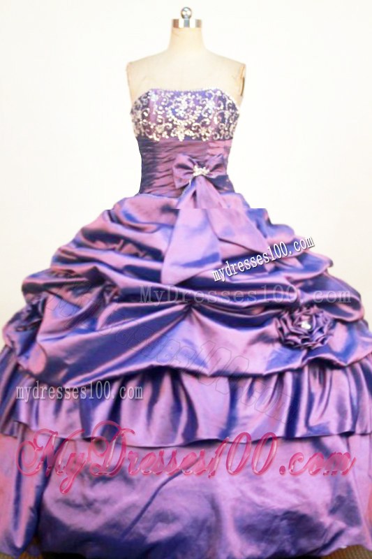 Tailor Made Bowknot Beading Pick-ups Purple Quinceanera Dress