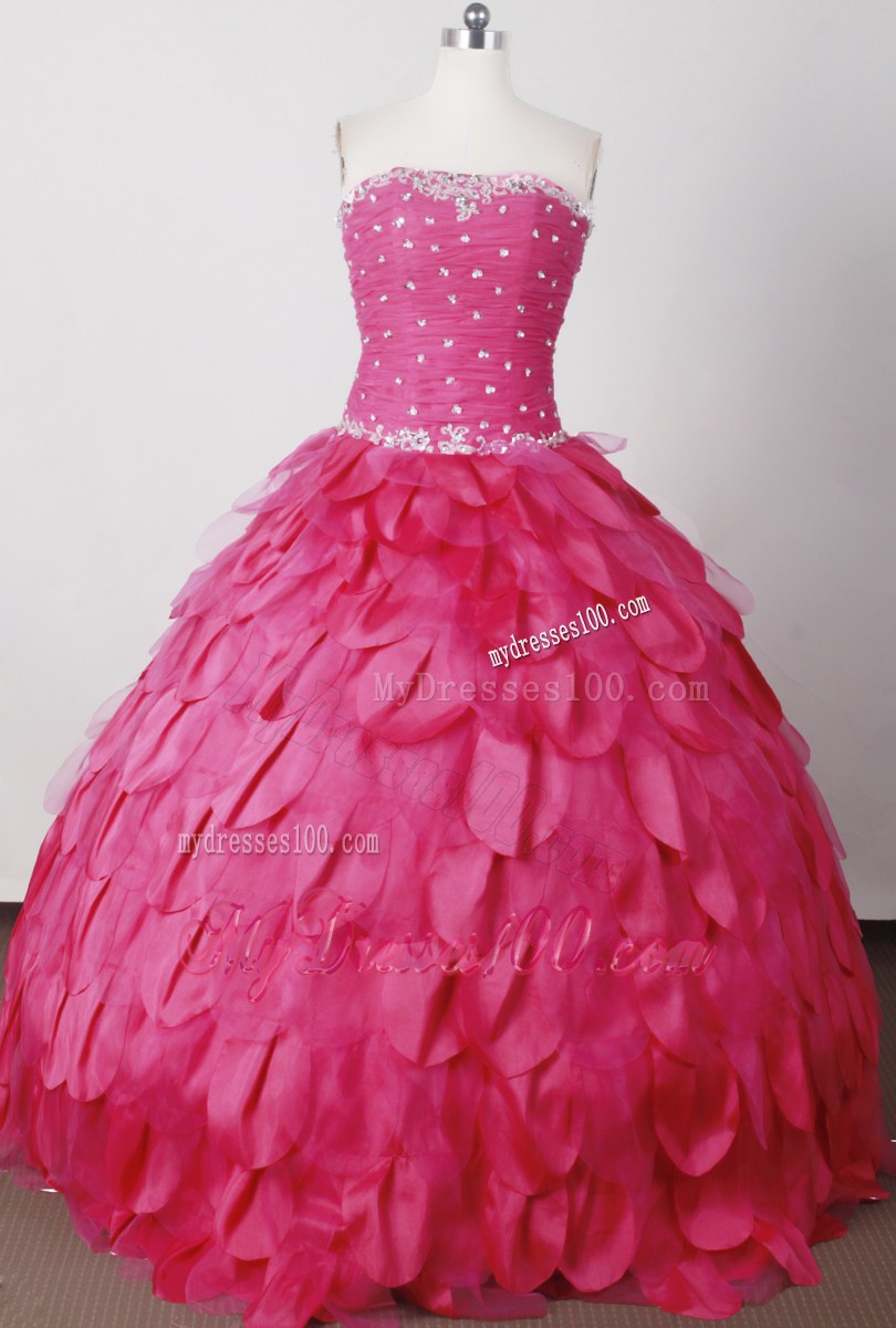 Perfect Strapless Beaded Bust Quinceanera Dress with Layers