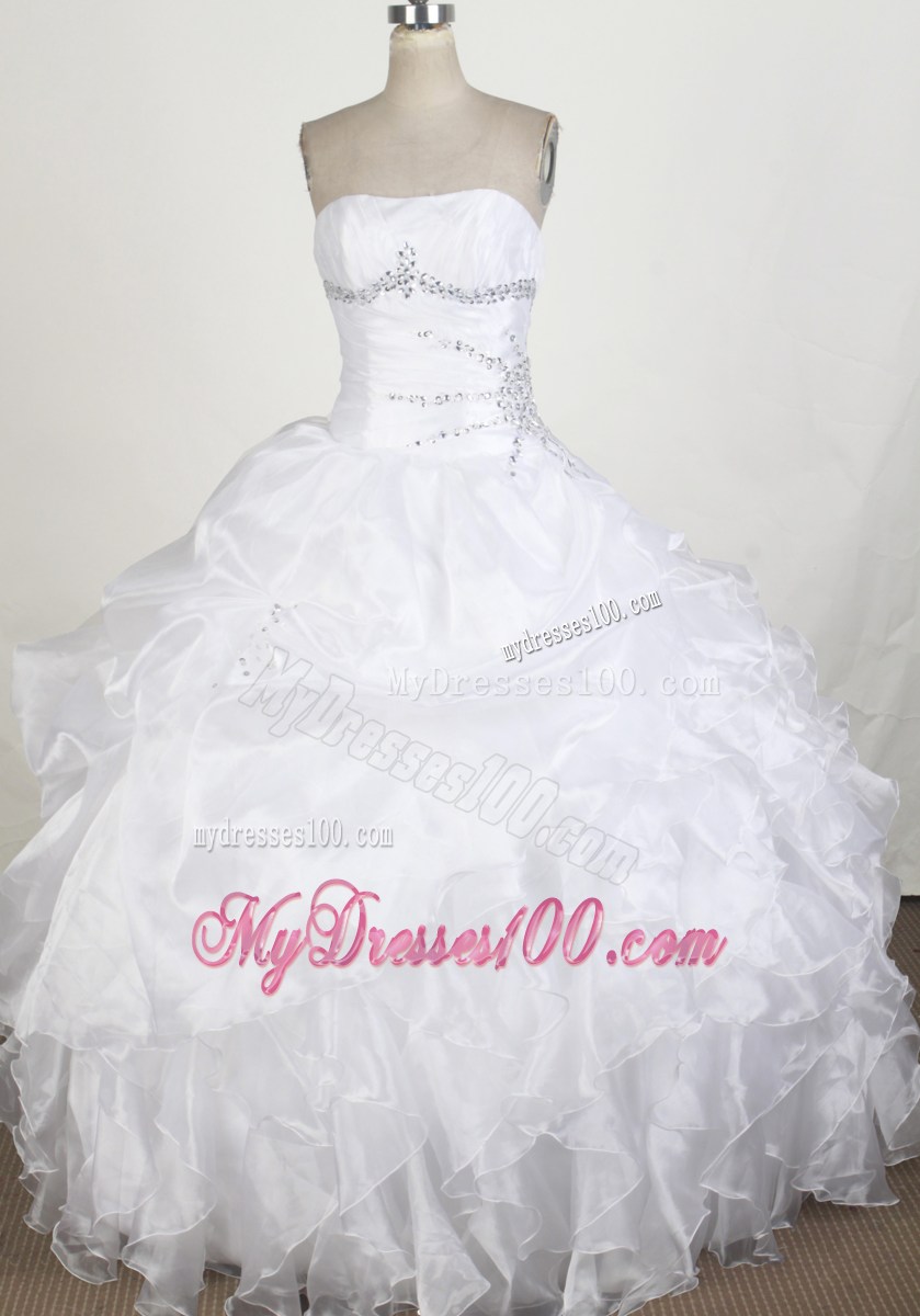 Perfect White Ball Gown Strapless Full length 2013 Spring Quinceanera Dresses