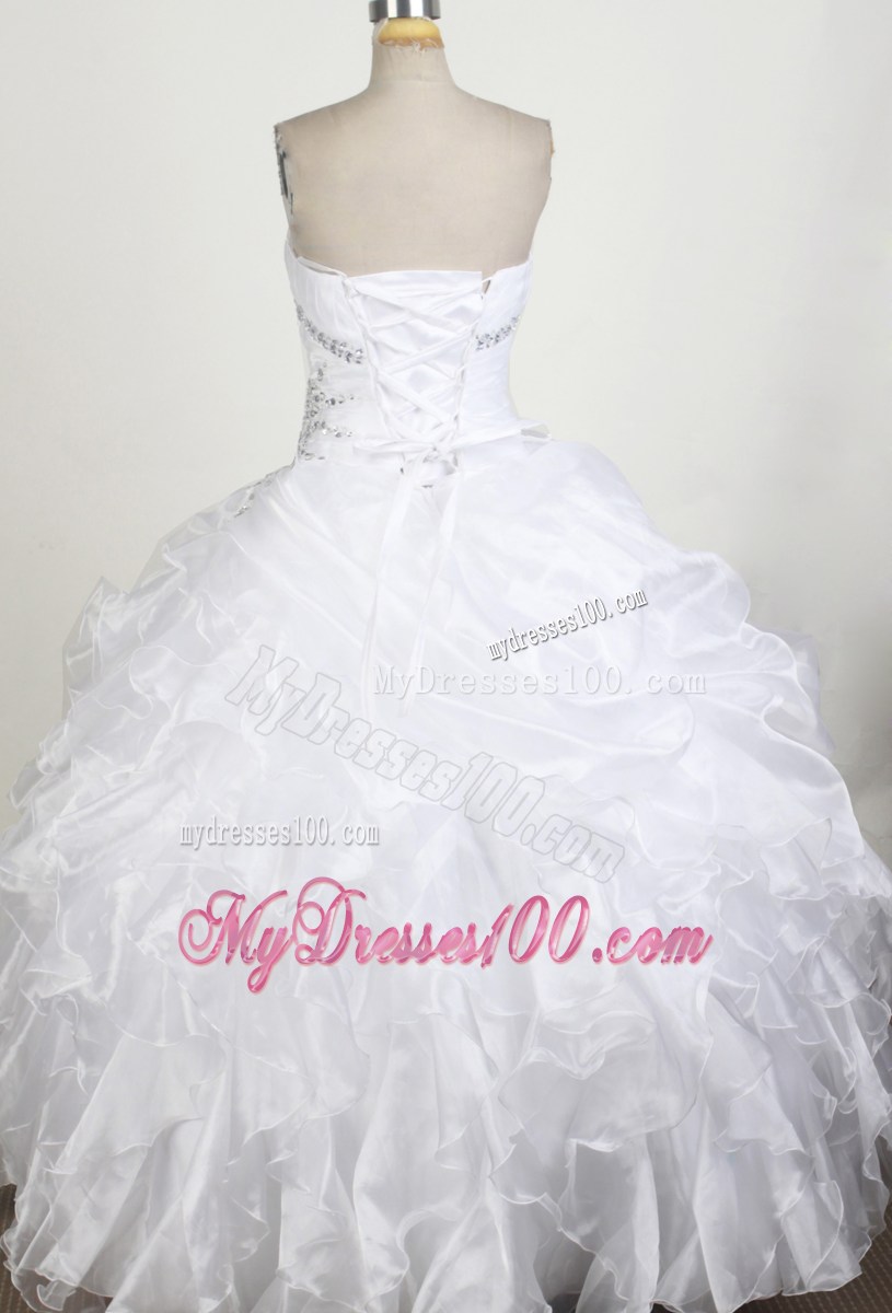 Perfect White Ball Gown Strapless Full length 2013 Spring Quinceanera Dresses