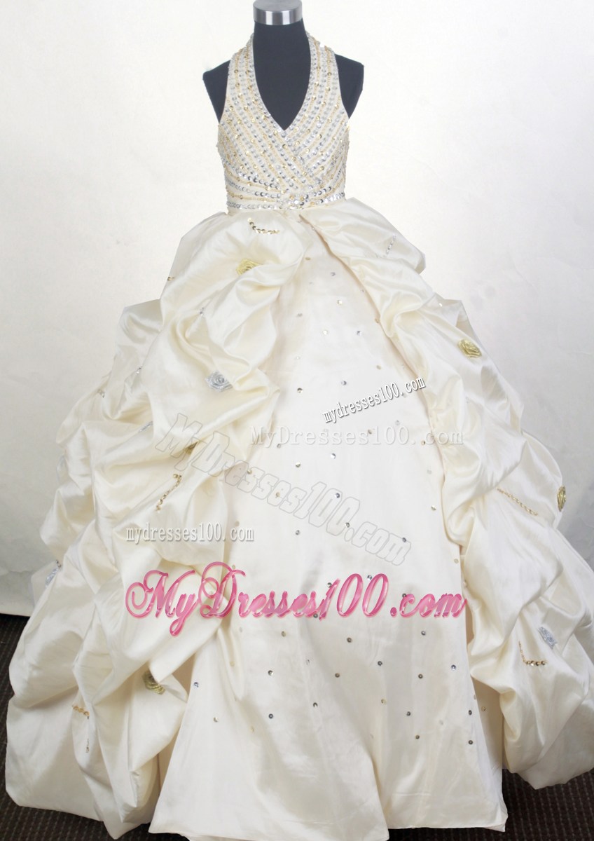 Halter Beading Pick Up Hot Sale Sweet Sixteen Dresses for 2013 Summer