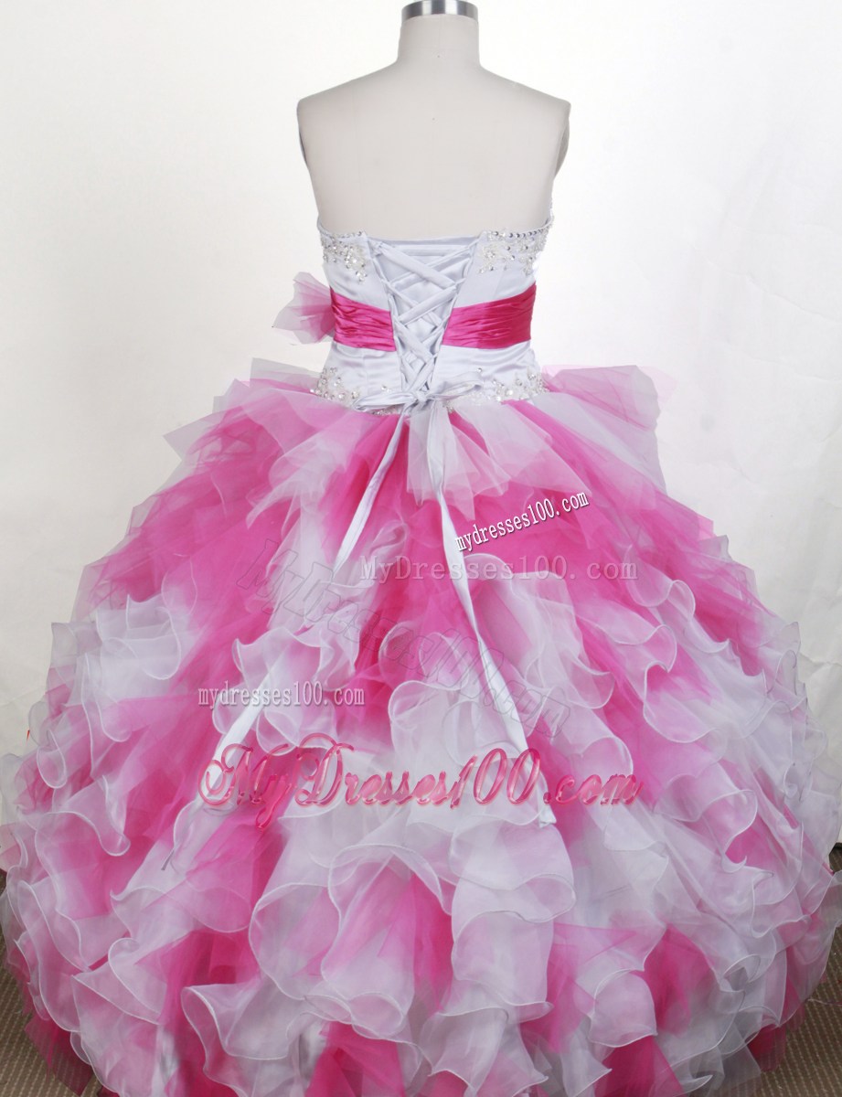 Lovely Puffy Sweetheart Appliques Ruffled Quinceanera Dresses in Colorful