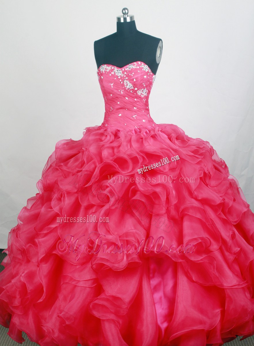 2013 Pretty Ball Gown Sweetheart Ruffles Quinceanera Dress