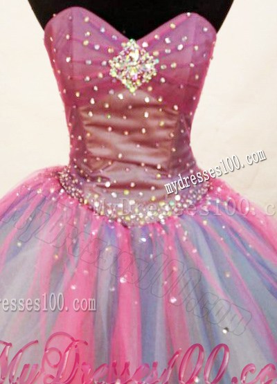 Pretty Multi-color Sweetheart Beading Decorated Sweet 16 Dress