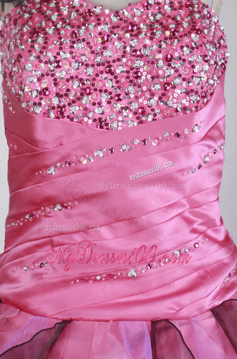 Multi-color Single Strap Organza Quinceanera Dress with Beading
