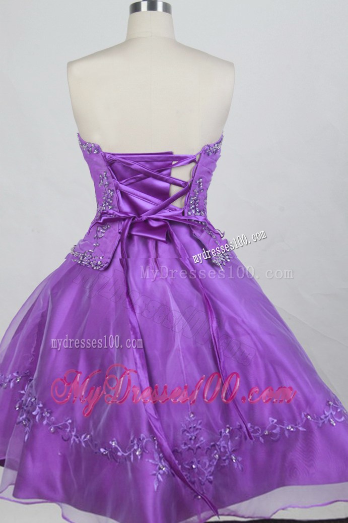 Glamorous Lavender Ball Gown Appliqued Taffeta Quinceanera Dress