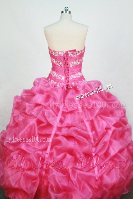 Fast Shipping Rose Pink Pick-ups Beading Quinceanera Dress