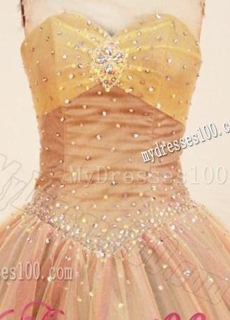 2013 Simple Brown Sweetheart Quinceanera Gown with Beading