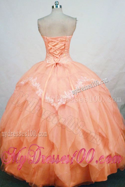 2013 Wonderful Strapless Appliques and Beading Quinceanera Dress