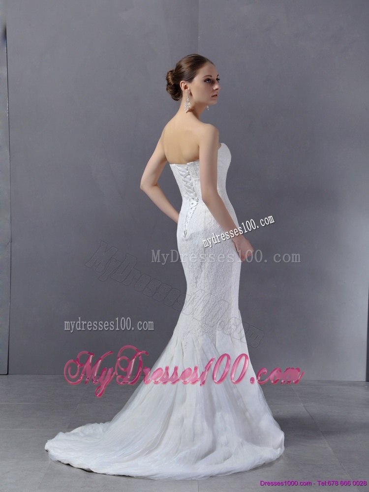 2016 Classical Sweetheart Mermaid Wedding Dress with Lace