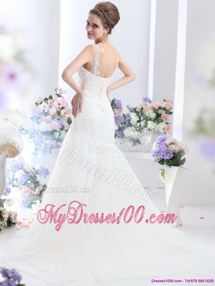2016 Elegant A Line Wedding Dress with Lace