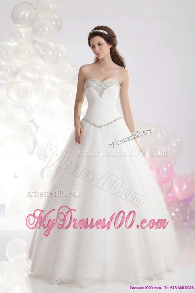 2016 Fashionable Sweetheart A Line Wedding Dress with Beading