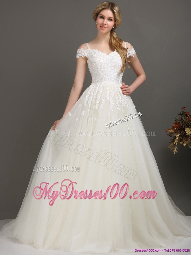 2016 New Off the Shoulder Wedding Dress with Beading