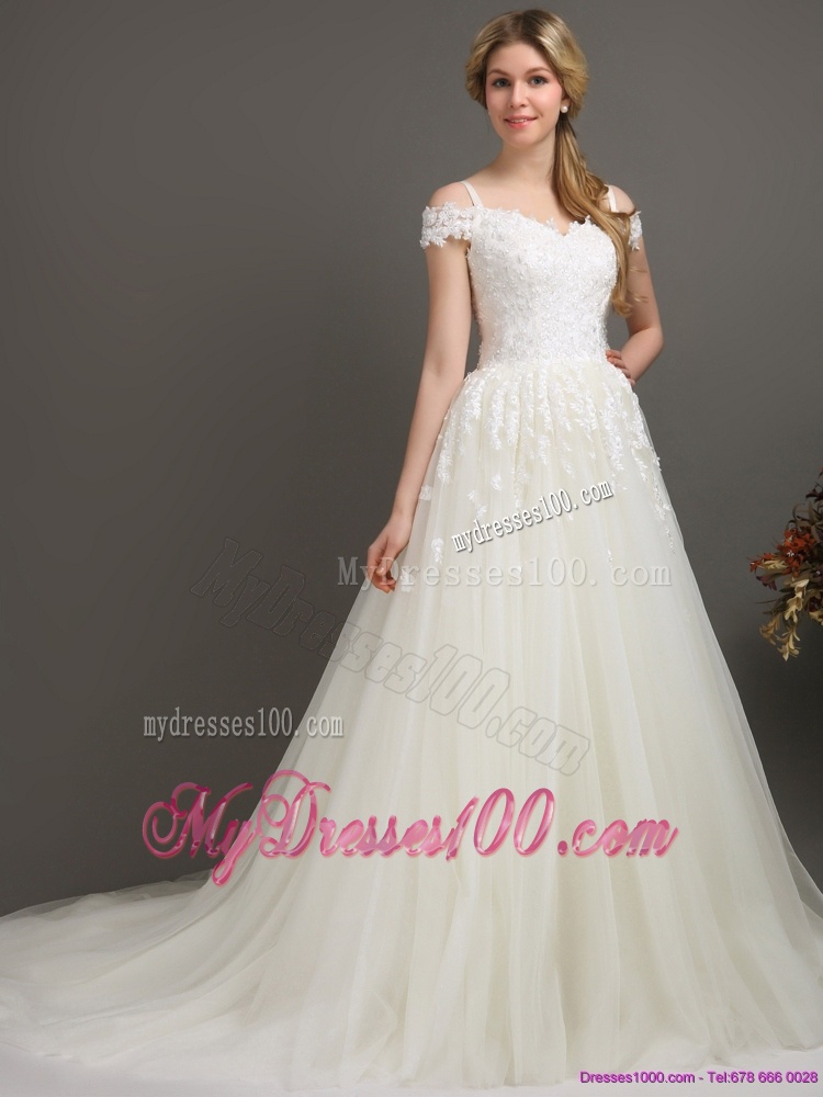 2016 New Off the Shoulder Wedding Dress with Beading