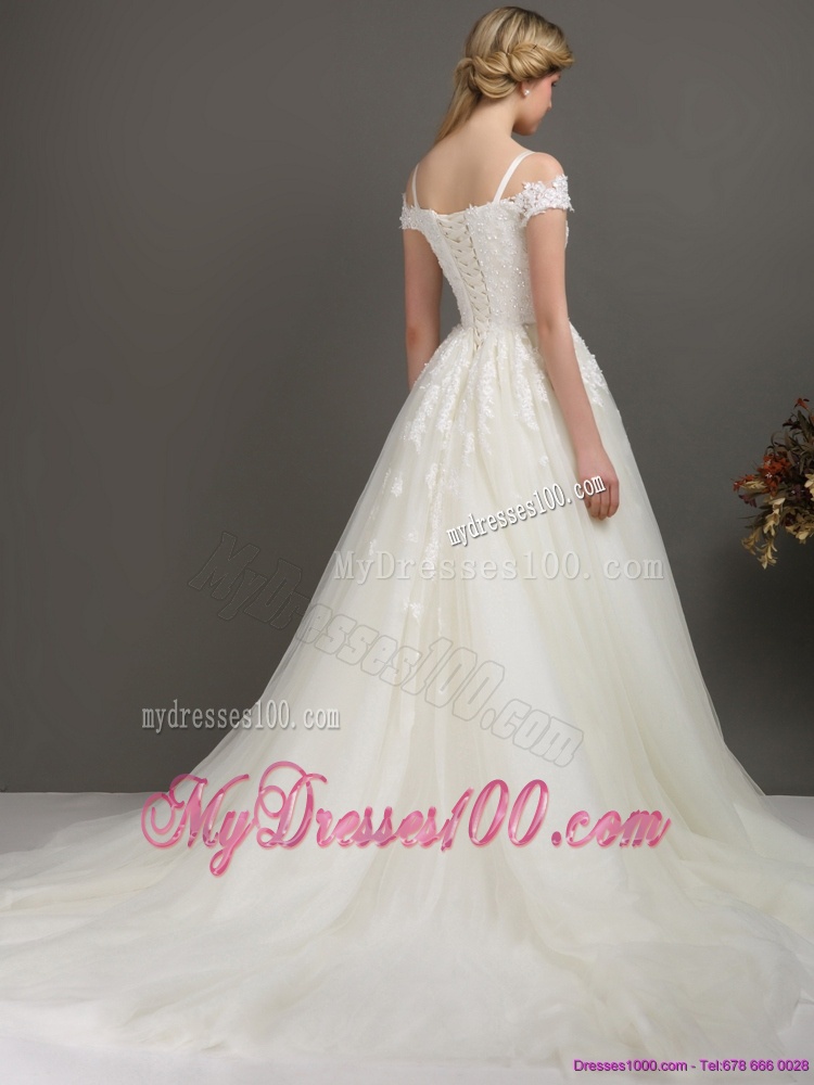 2016 New Off the Shoulder Wedding Dress with Beading