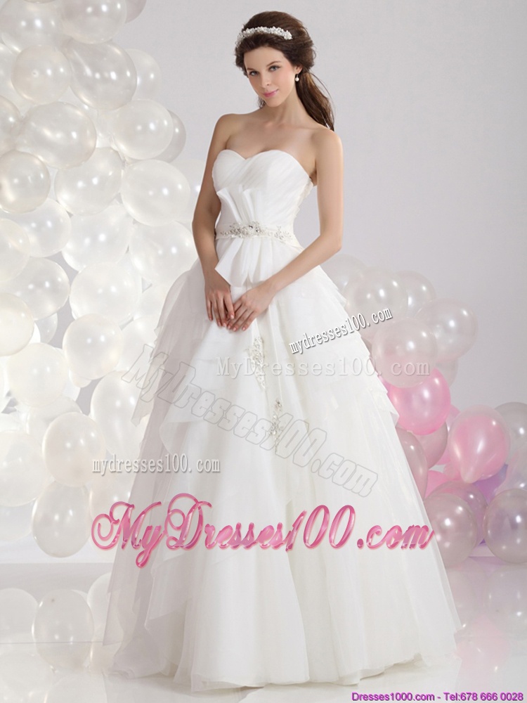 2016 New Style Sweetheart Wedding Dress with Paillette and Ruching