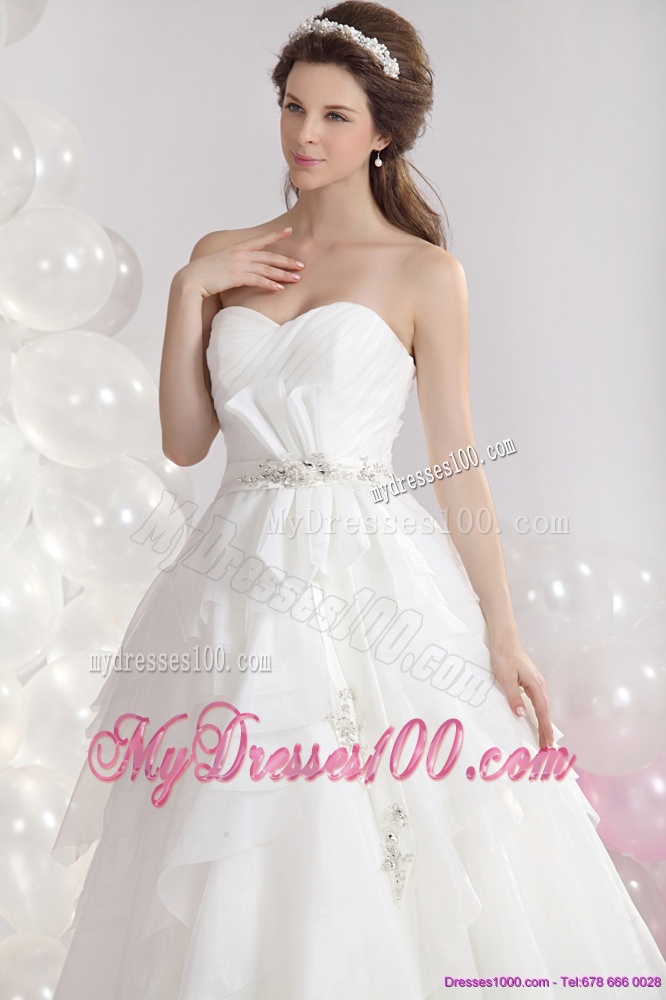 2016 New Style Sweetheart Wedding Dress with Paillette and Ruching
