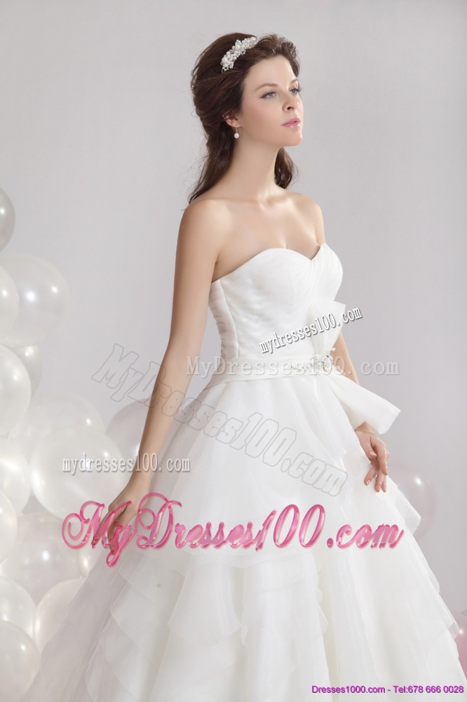 2016 New Style Sweetheart Wedding Dress with Paillette and Ruching