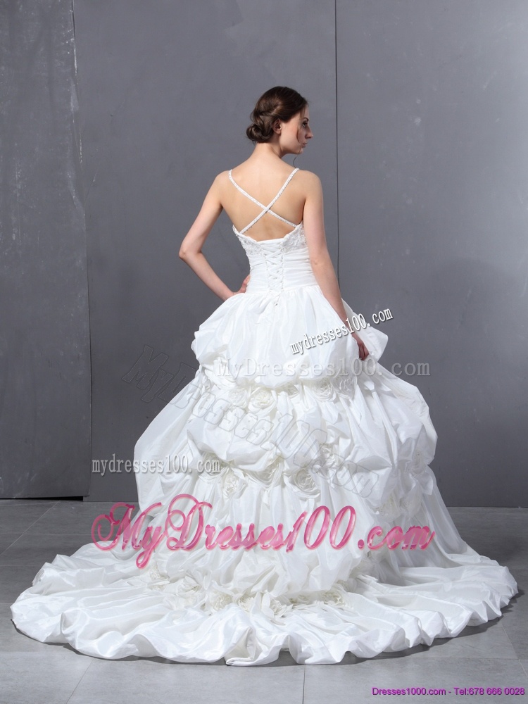 2016 Perfect Sweetheart Wedding Dress with Lace and Pick Ups