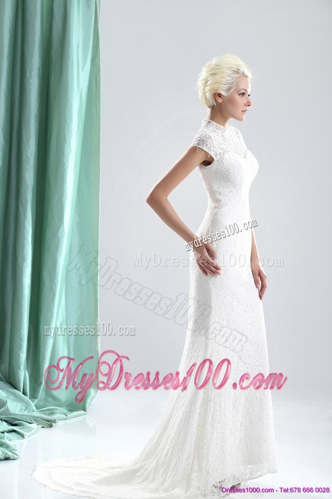 2016 Wonderful High Neck Wedding Dresses with Lace