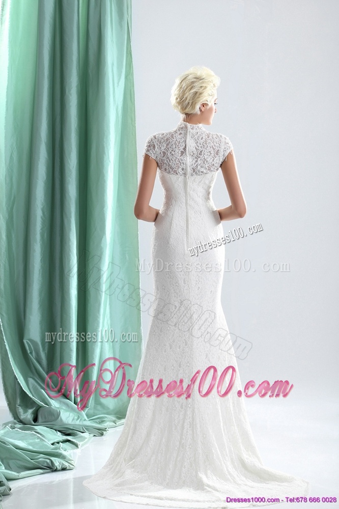2016 Wonderful High Neck Wedding Dresses with Lace