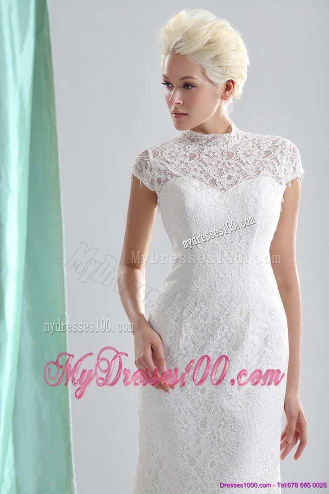 2016 Wonderful High Neck Wedding Dresses with Lace