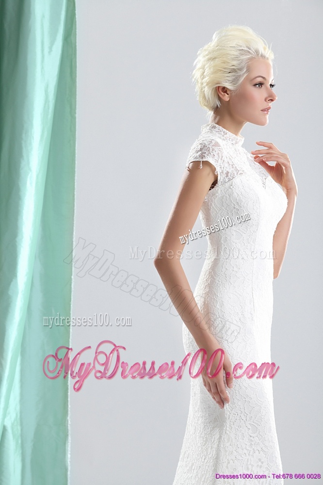 2016 Wonderful High Neck Wedding Dresses with Lace