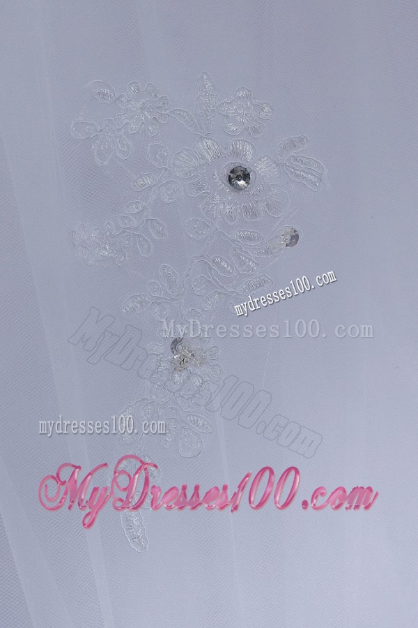 Ball Gown Strapless Floor-length Wedding Dress with Appliques