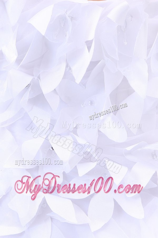 Cheap Sweetheart Asymmetrical Hand Made Flowers Wedding Dress