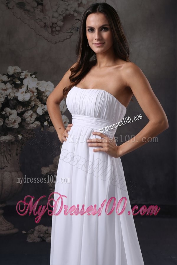 Elegant Empire Strapless Court Train Ruching Wedding Dress with Zipper Up