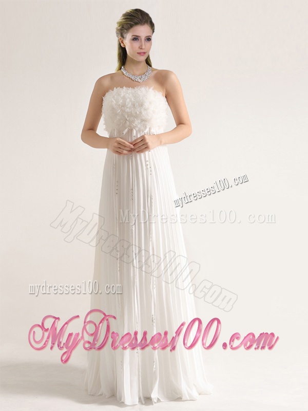 Elegant Empire Strapless Wedding Dresses with Ruffles